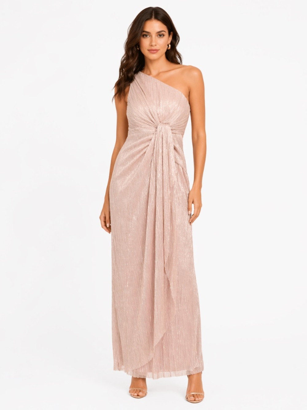 Adrianna‎ Papell - Stardust Pleated One Shoulder Gown